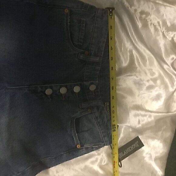 Blank NYC Medium Wash Button up Madison Light Wash High rise Crop Jeans 25 - Picture 9 of 11